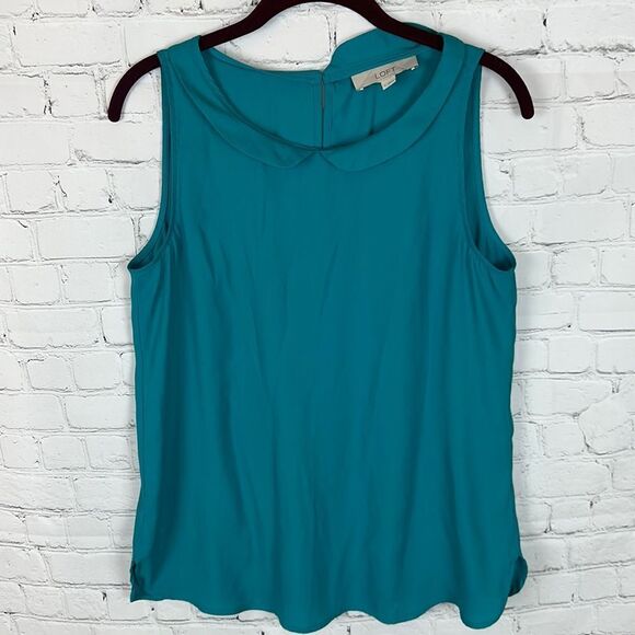 Loft Teal Sleeveless Blouse Size Small - Picture 1 of 6